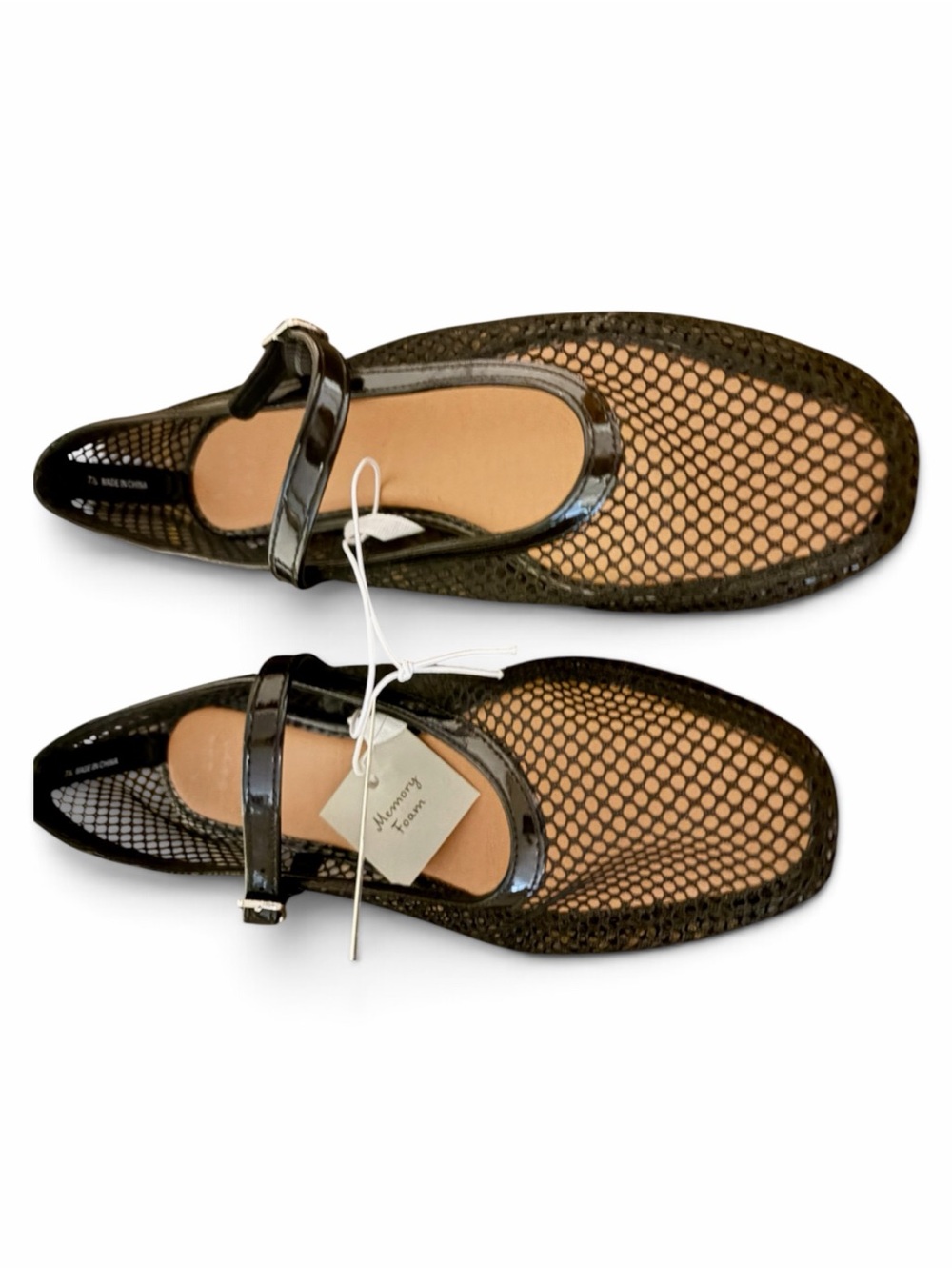 NWT A New Day Issa Mesh Mary Jane Ballet Flats Black 7.5